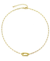 Adornia Gold Plated Lock Pendant Necklace