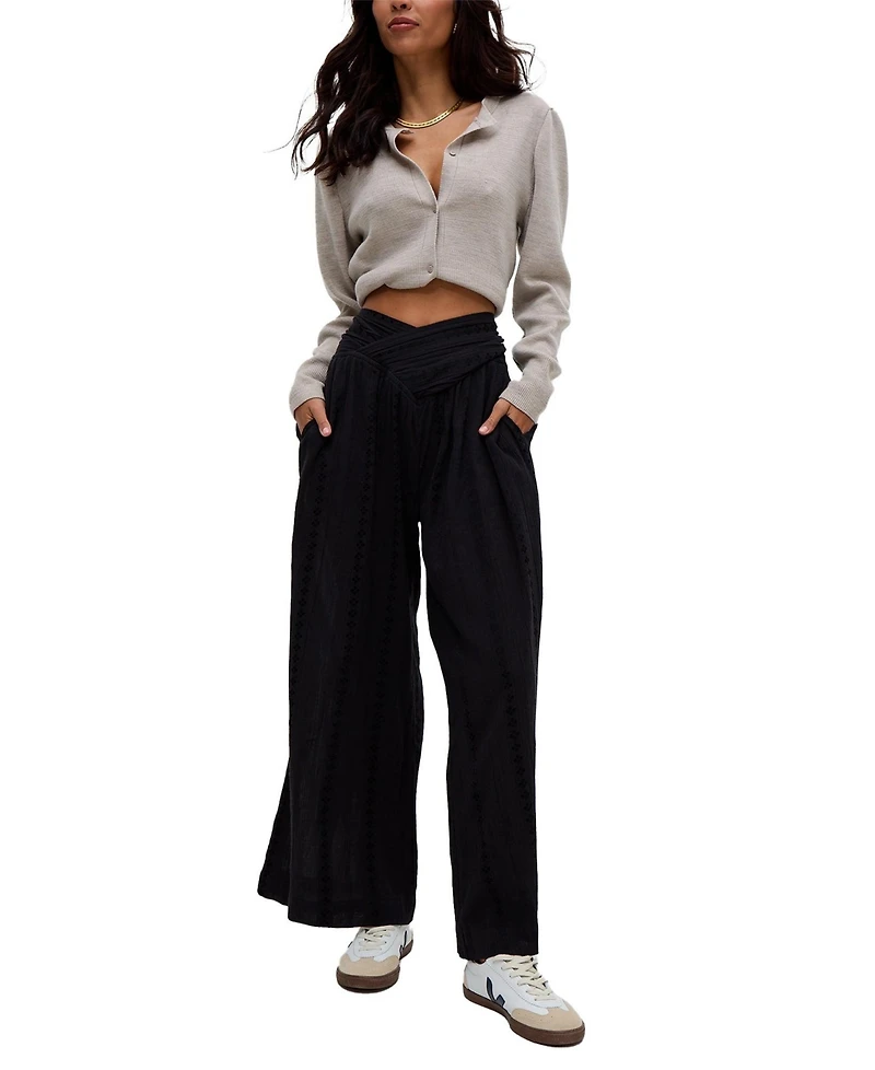 Raffya Women's Farrah Wide Leg Jacquard Trouser