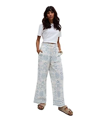 Raffya Women's Cherice Wide leg All Over Embroidered Trouser