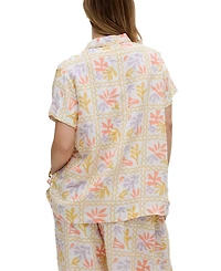 Raffya Women's Matisse Button Down Patchwork Floral Print Shirt