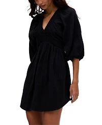 Raffya Women's Soipoi Ruched V-Neck Midi Dress