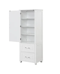 Streamdale Furniture Tall Bathroom Storage Cabinet with Drawers & Shelf