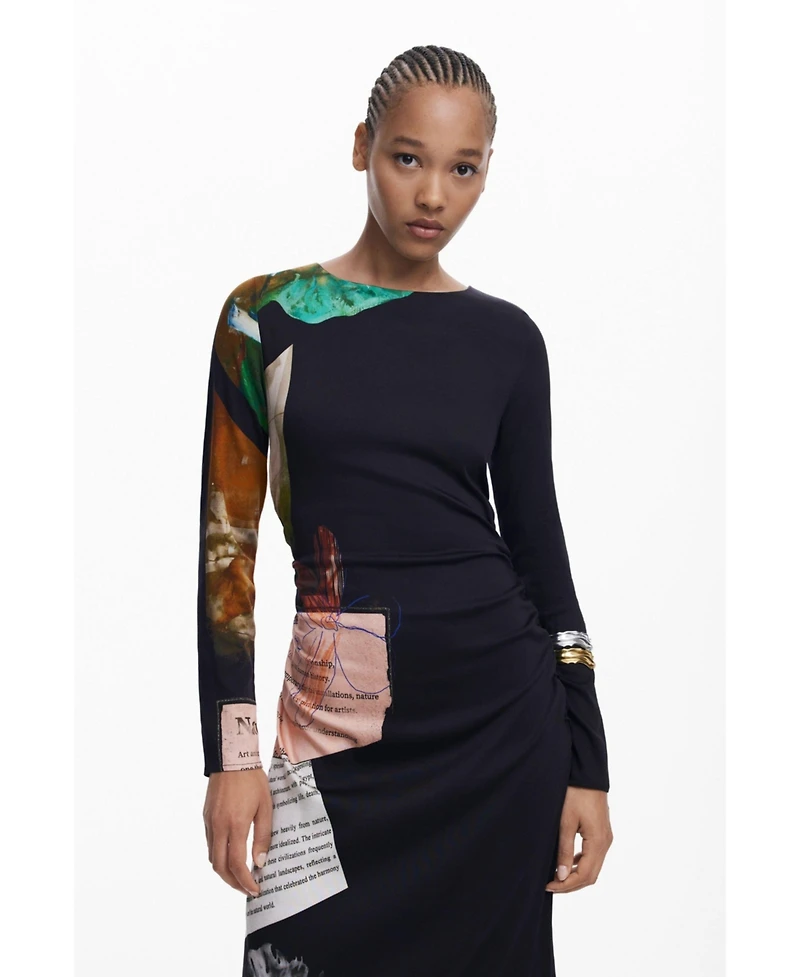 Desigual Women's Collage asymmetrical dress