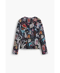 Desigual Girls Girls's Long-sleeve cat T-shirt