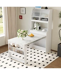 Streamdale Furniture Compact Buffet Hutch Foldable Table Storage