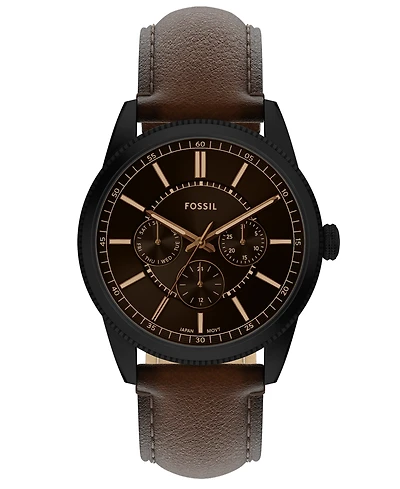 Fossil Men's Pearson Multifunction Brown Leather Watch, 42mm