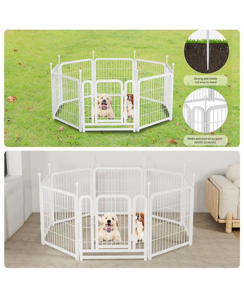 Streamdale Furniture Dog Playpen 8 Panels 24" Heavy Duty
