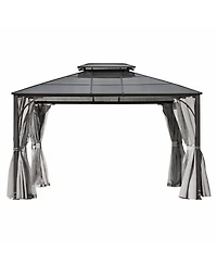 Streamdale Furniture 10'x12' Hardtop Gazebo with Netting & Curtains