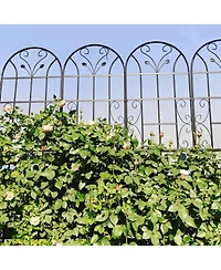 Streamdale Furniture 2 Pack Metal Garden Trellis, 86.7" Black