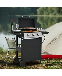 Streamdale Furniture Propane Gas Grill 3 Burner Stainless Steel Bbq