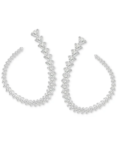 Wrapped in Love Diamond Spiral Open Hoops Earrings (1-1/2 ct. t.w.) in 14K White Gold, Exclusively at Macy's