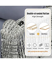 Streamdale Furniture 69" Wicker Porch Swing with Cushions & Chains