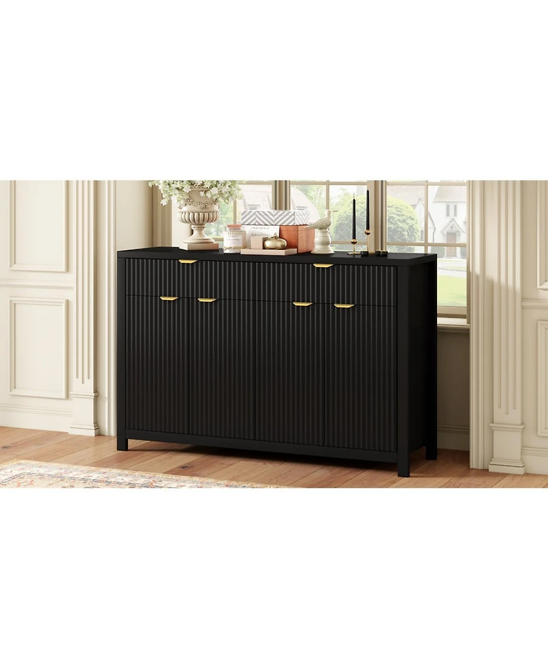 Streamdale Furniture Wave-Pattern Sideboard Cabinet