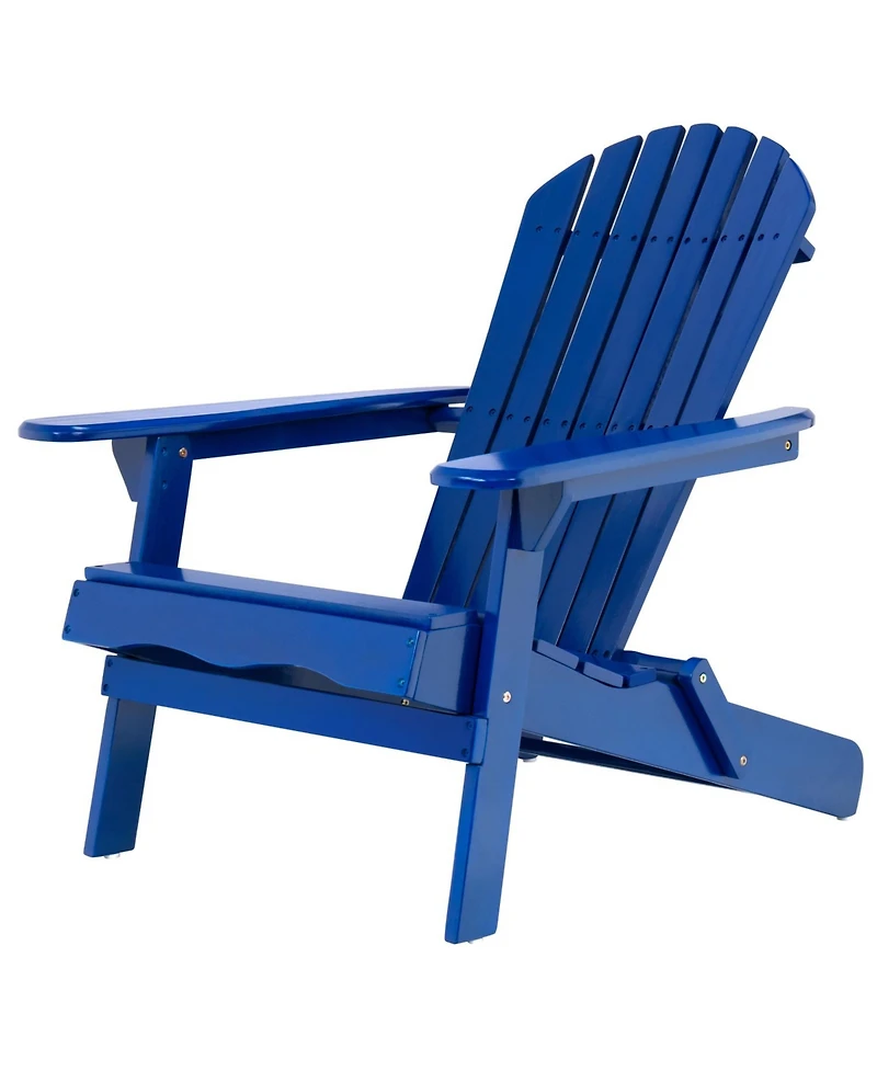 Acacia Wood Folding Adirondack Chair - Rustic Design