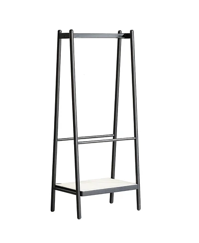 Streamdale Furniture Black Oak & Rattan Clothes Rack