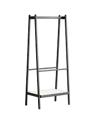 Streamdale Furniture Black Oak & Rattan Clothes Rack