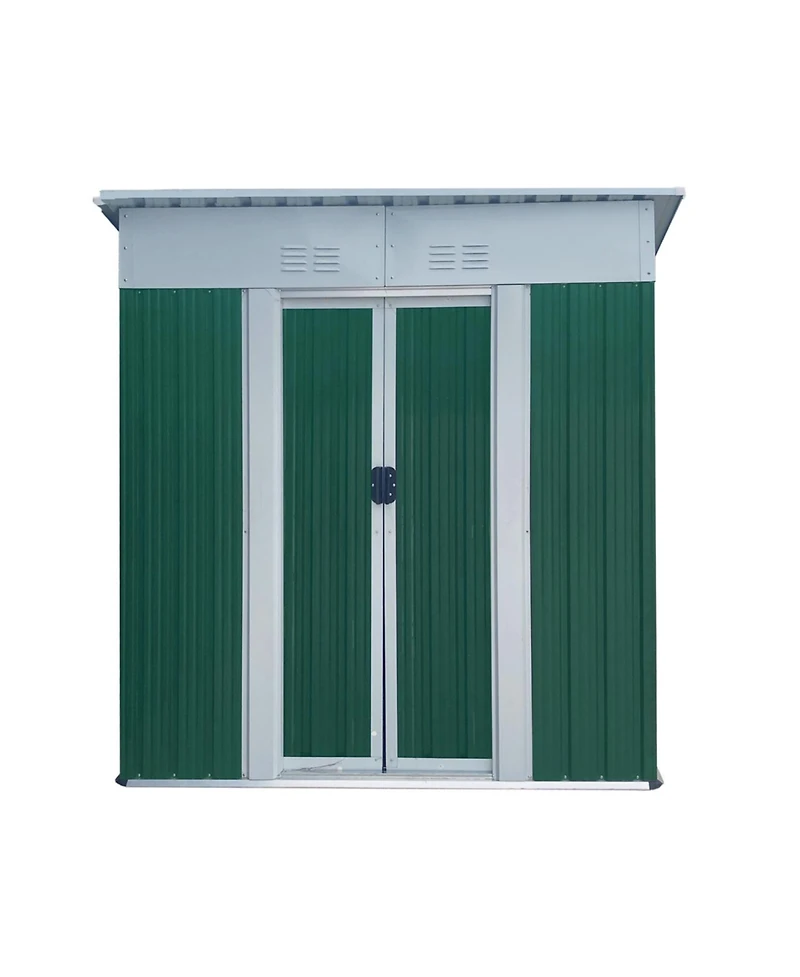 Streamdale Furniture 5x3ft Mini Outdoor Storage Shed - Green Sliding Door