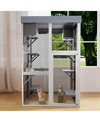 Streamdale Furniture 70.5" Outdoor Catio with Platforms & Napping Houses