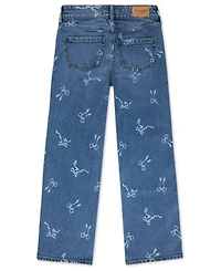 abercrombie kids Girls High Rise Discharge Wide Leg Jeans