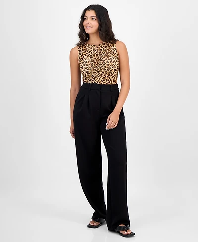 Bar Iii Women's Ponte-Knit Pleated Pants, Macy's Exclusive