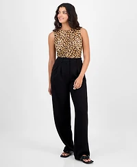 Bar Iii Women's Ponte-Knit Pleated Pants, Macy's Exclusive