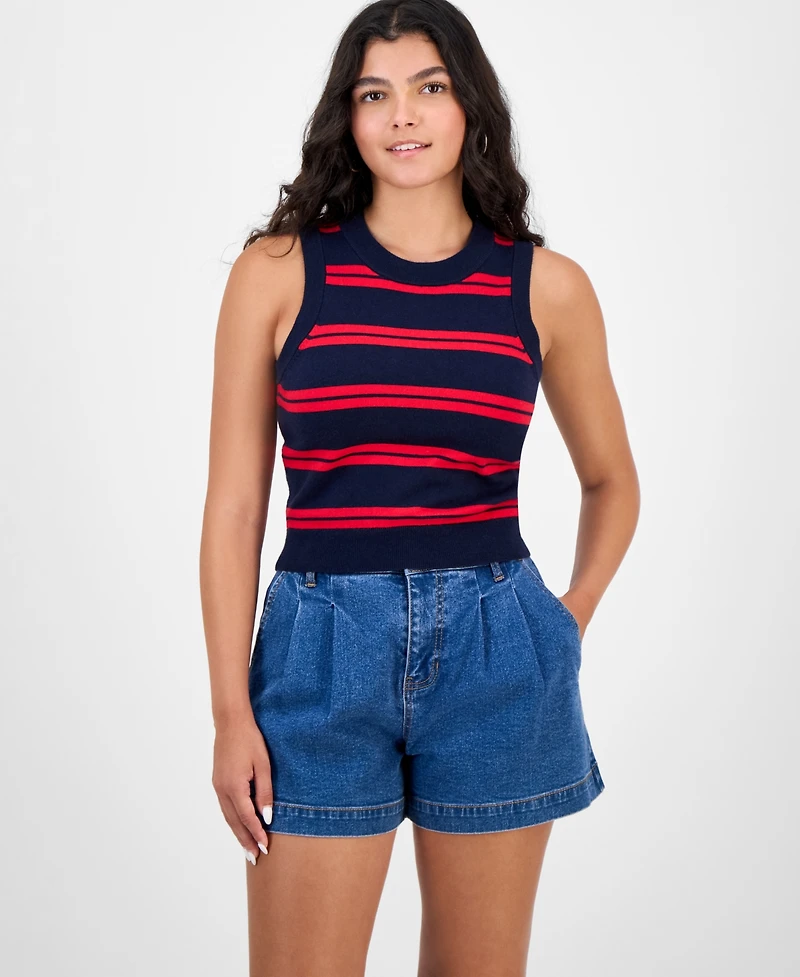 French Connection Women's Padma Striped Fine-Knit Sleeveless Sweater