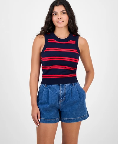 French Connection Women's Padma Striped Fine-Knit Sleeveless Sweater