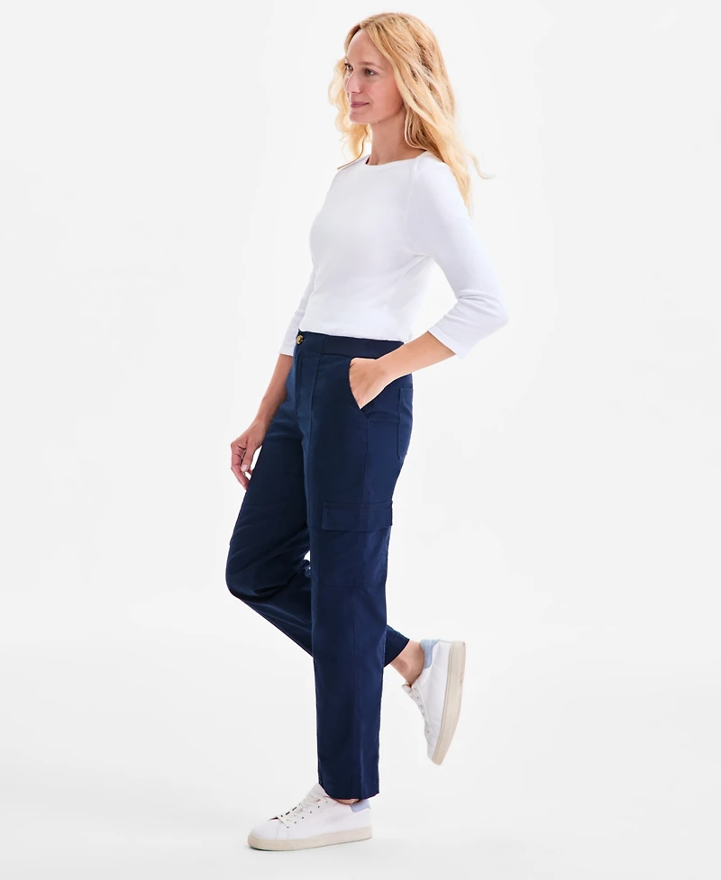 Style & Co Petite Knit-Waist Cargo-Pocket Utility Pants, Macy's Exclusive