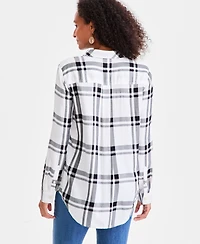 Style & Co Women's Plaid Button-Down Perfect Shirt, Created for Macy's