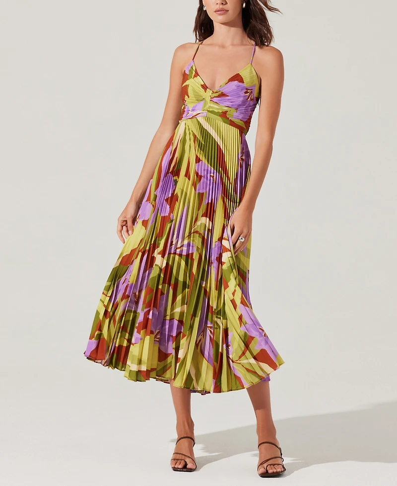 Astr the Label Women's Blythe Pleated Tie-Back Dress