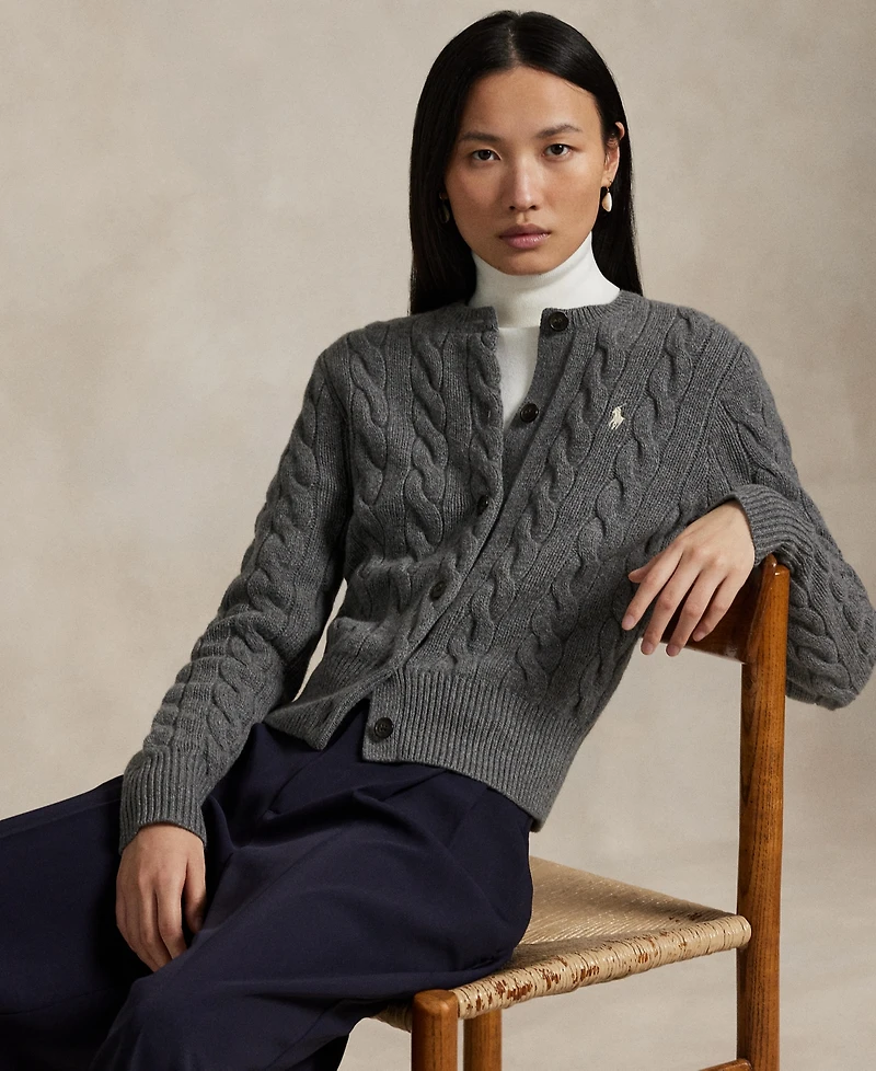 Polo Ralph Lauren Women's Cable-Knit Wool-Cashmere Cardigan Sweater