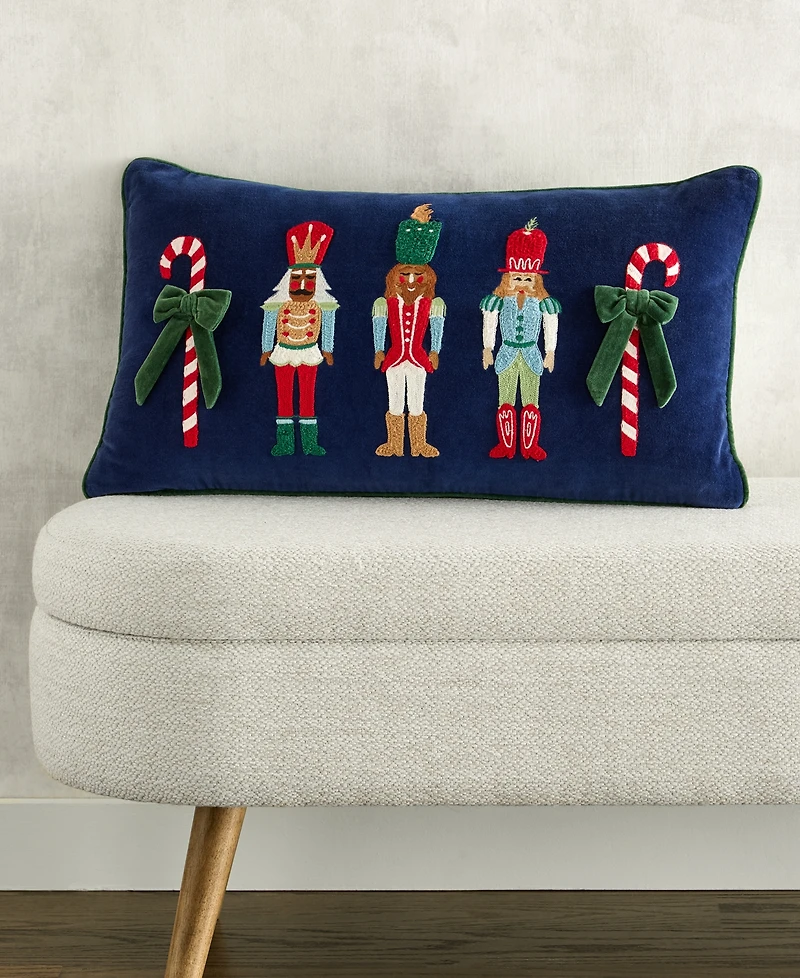 Holiday Lane Nutcrackers Decorative Pillow, 14" x 24", Macy's Exclusive