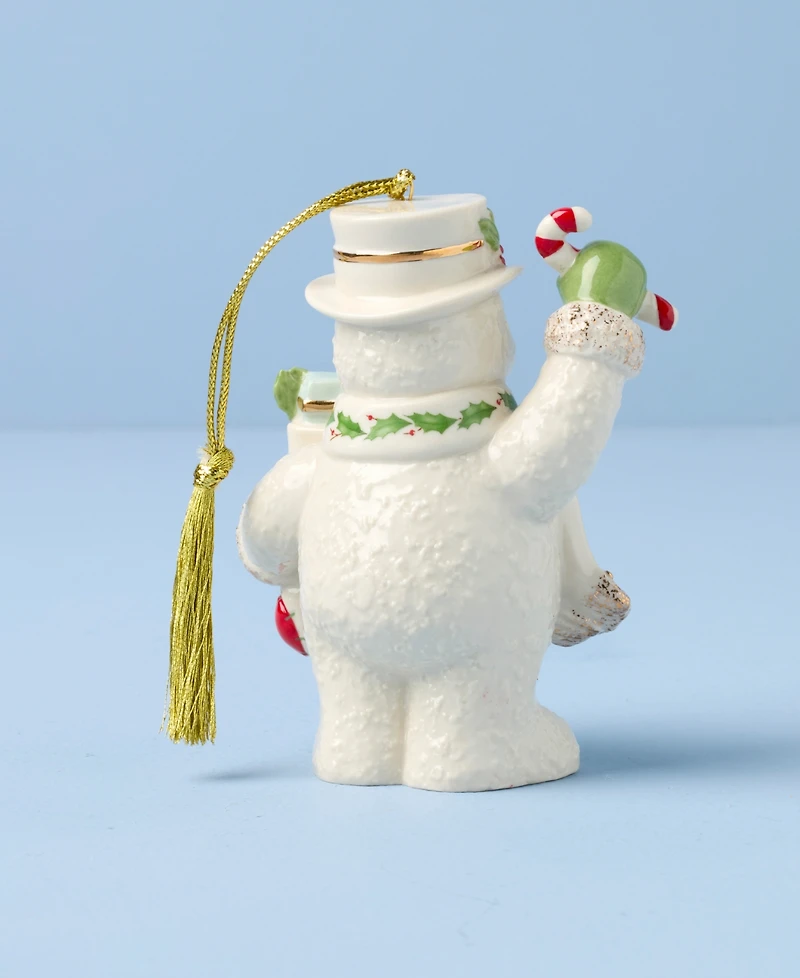Lenox 2025 Snowman with Stocking Ornament