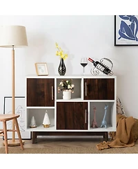 Volenca Wood Display Sideboard Storage Cabinet with Storage Compartments