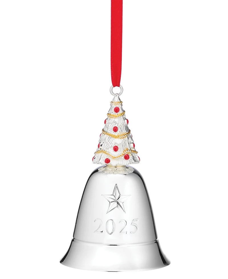 Lenox 2025 Merry Christmas Musical Bell Silver-Plate Ornament