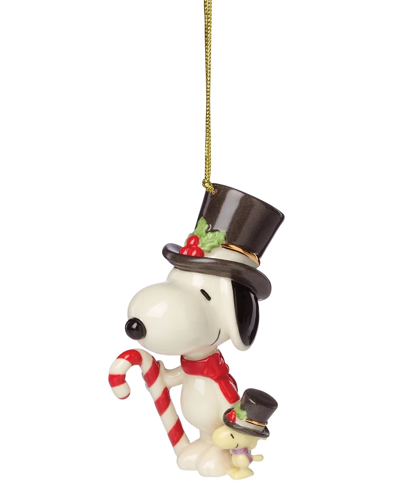 Lenox 2025 Candy Cane Snoopy & Woodstock Ornament