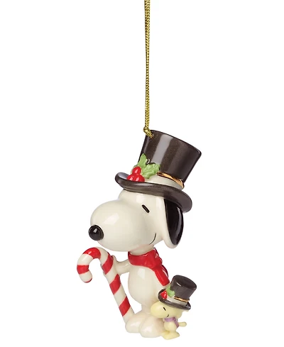 Lenox 2025 Candy Cane Snoopy & Woodstock Ornament