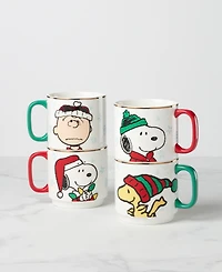 Lenox Snoopy Christmas Stackable Mugs, Set of 4