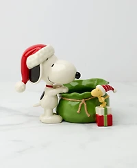 Lenox Snoopy Christmas Santa Sack Candy Bowl