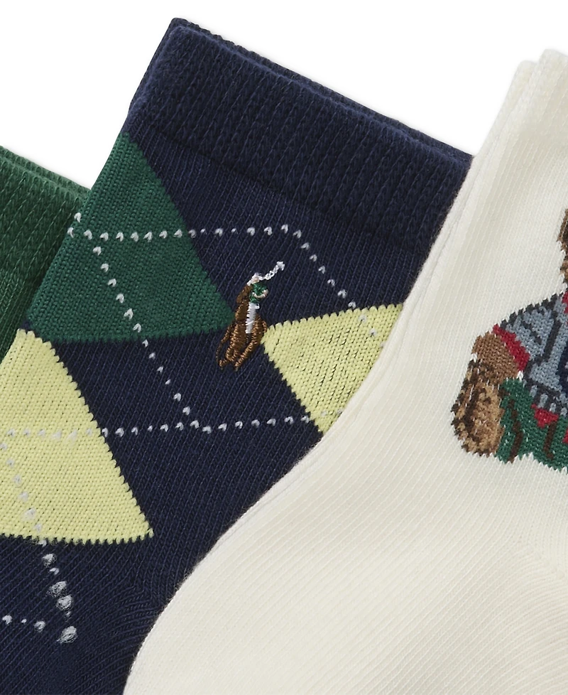 Polo Ralph Lauren Baby Boys 3-Pk. Fall Bear Socks