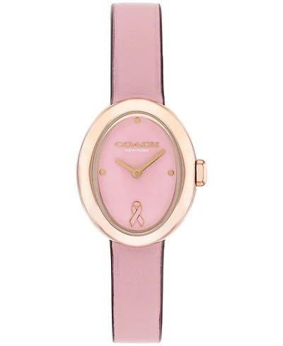 Coach Women's Sammy Pink Leather Strap Breast Cancer Awareness Watch, 22.5mm