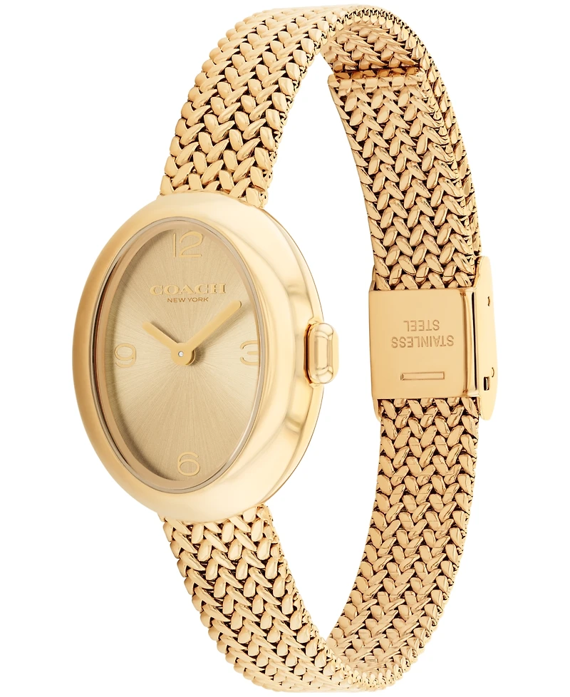 Coach Women's Sammy Gold Tone Stainless Steel Mesh Bracelet Watch, 22.5mm