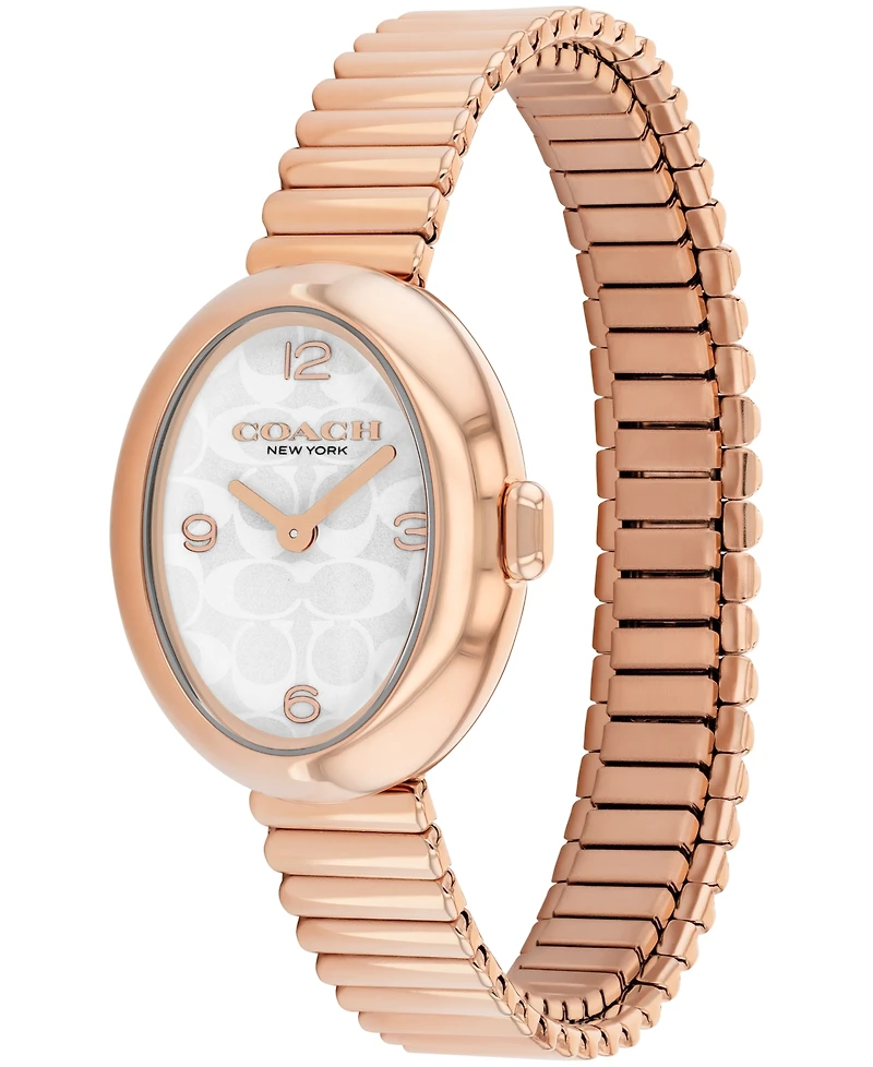 Coach Women's Sammy Rose Gold Tone Stainless Steel Stretch Bracelet Watch, 22.5mm