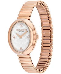 Coach Women's Sammy Rose Gold Tone Stainless Steel Stretch Bracelet Watch, 22.5mm