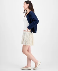 Celebrity Pink Juniors' Lace Pull-On Mini Skirt