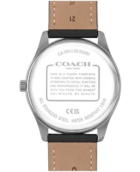Coach Men's Oliver Black Leather Calfskin Strap Watch, 41mm
