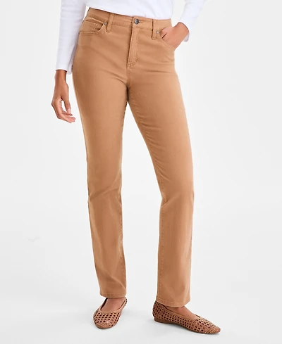 Style & Co Women's Straight-Leg High Rise Twill Pants