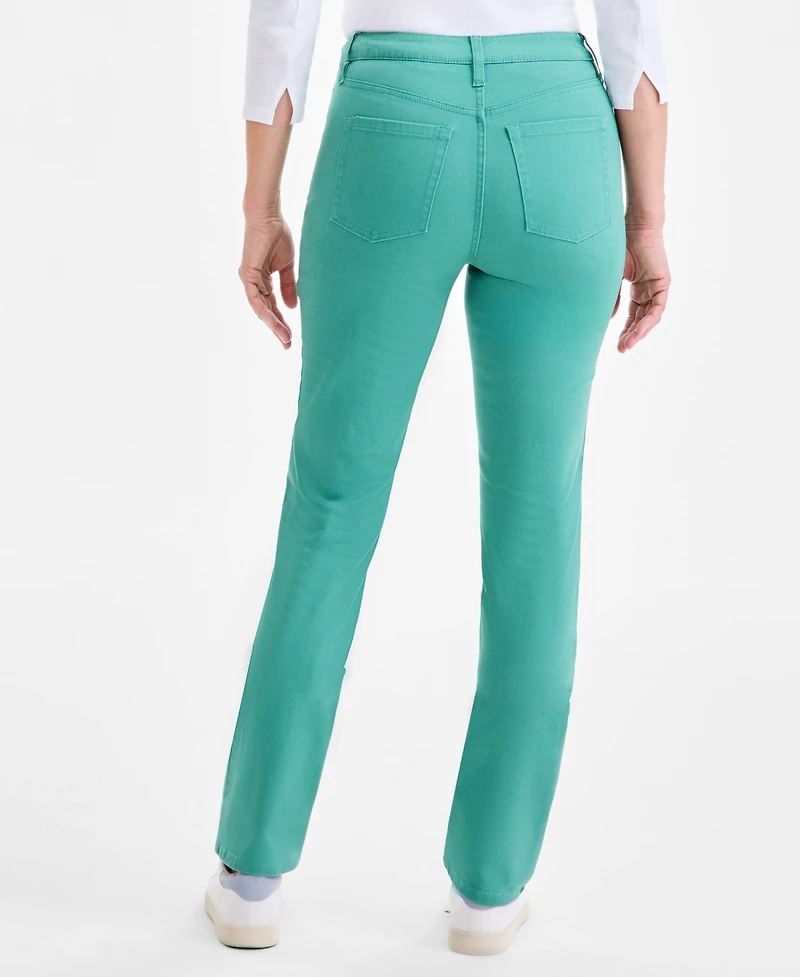 Style & Co Women's Straight-Leg High Rise Twill Pants