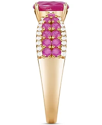 Gemstone (1-1/10 ct. t.w.) & Diamond (1/5 t.w) Oval Ring 14k Gold