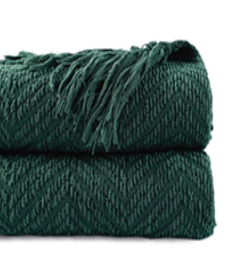 Battilo Herringbone Chenille Knit Throw, 60"x 80"